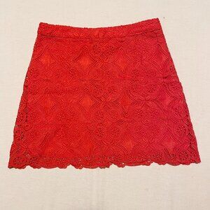 Hollister Red Lace Skirt Womens Size 5